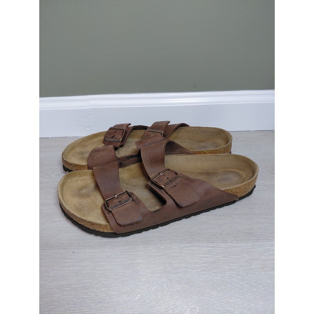 Birkenstock Arizona Soft Footbed Tobacco Brown Leather Men Size 44EU 12aUS Regul